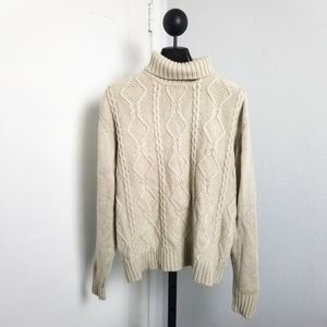 Silk cashmere turtleneck knit sweater